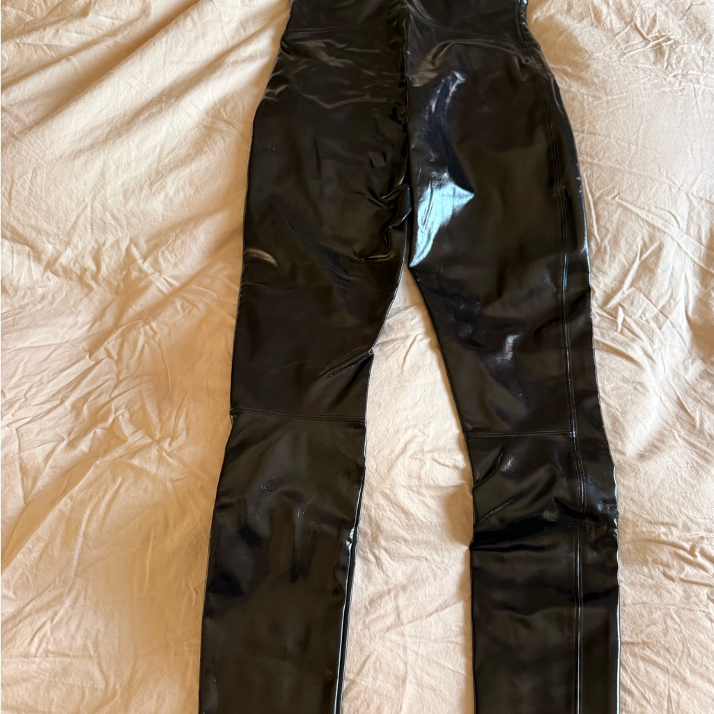 Spanx Black Patent High-Waisted Leggings